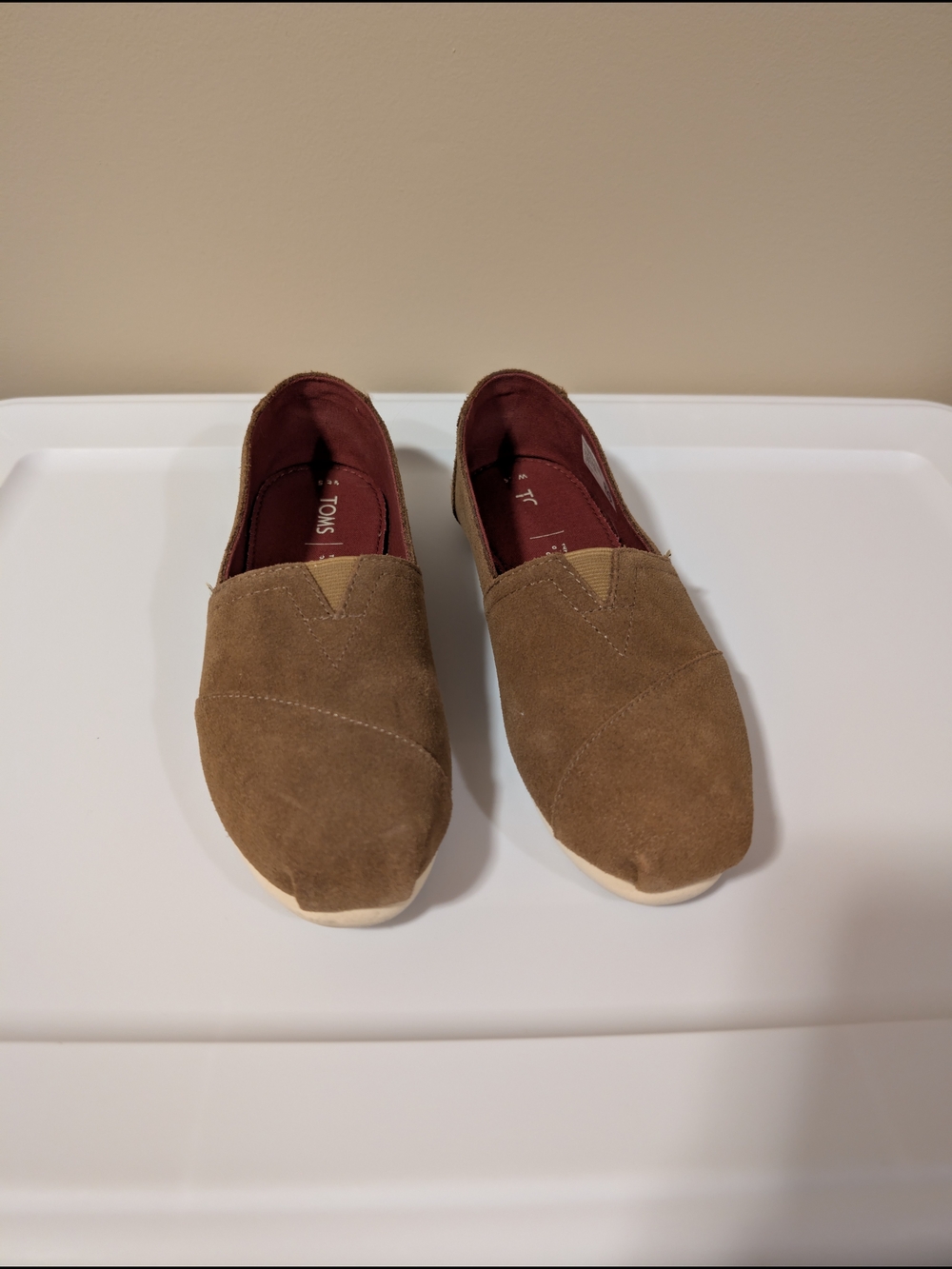 TOMS Suede Slip-On Shoes in Brown